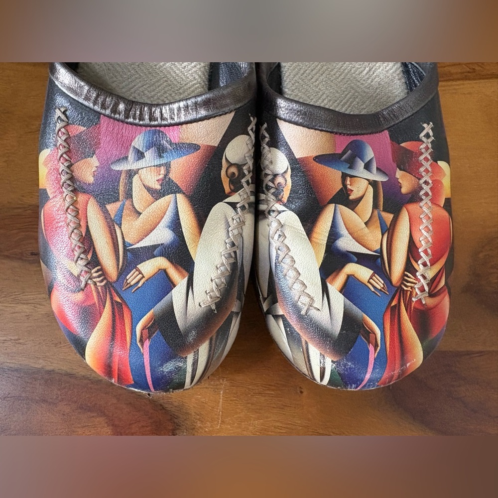 Leather Wearable Art Clogs - Picture 2 of 10
